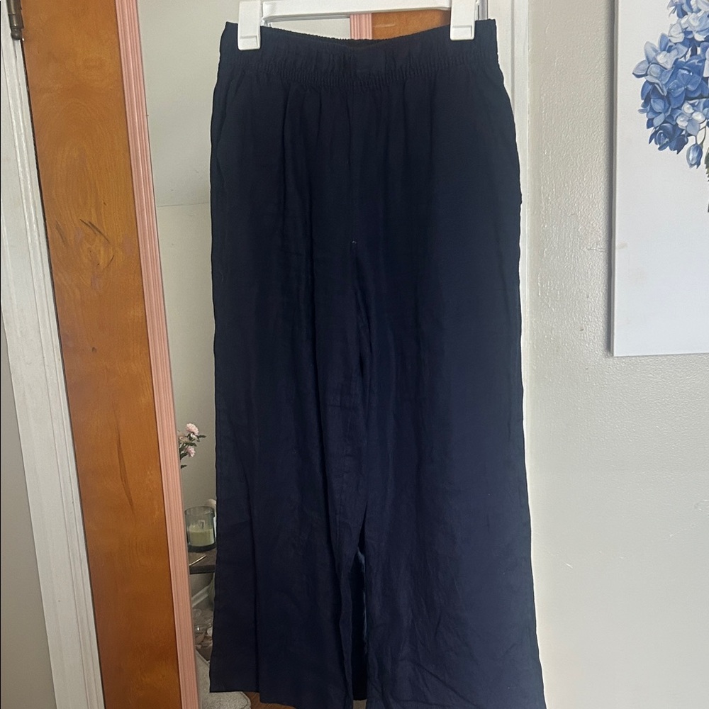 Classic Ladies’ Wide-Leg Pants — navy blue